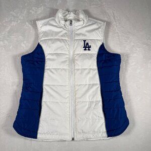 LA Dodgers Puffer Vest Women Size M Full Zip Pockets G-III Sports by Carl Banks